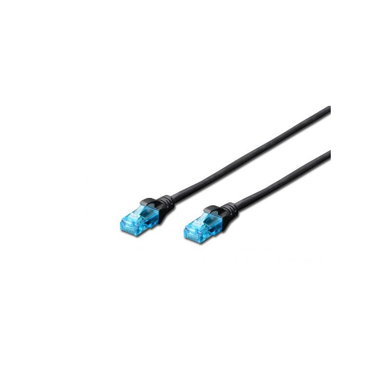 CAVO RETE UTP CAT. 5E NON SCHERMATO - LUNGHEZZA MT. 1 - COLORE NERO
