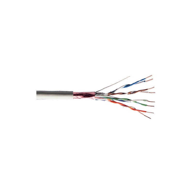 CAVO SOLIDO SCHERMATO F/UTP PER RETI CATEGORIA 5E IN RAME MATASSA MT. 305 CLASSE CPR: ECA