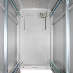 ARMADIO 26 UNITÀ 19" PER RETI E SERVER MISURE (A)1299 X (L)600 X (P)1000 MM. COLORE GRIGIO CHIARO PORTA TRAFORATA