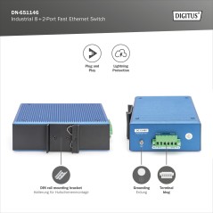 SWITCH FAST ETHERNET INDUSTRIALE A 8+2 PORTE