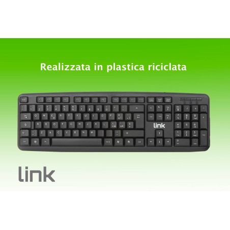 TASTIERA ITALIANA USB 108 TASTI COLORE NERO IN ECOPLASTICA
