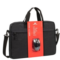 RIVACASE BUNDLE BORSA PER NOTEBOOK NERA 15.6" + MOUSE WIRELESS