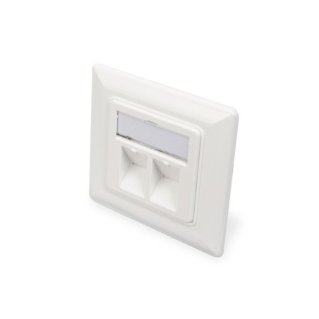 DIGITUS SCATOLA DI DERIVAZIONE VUOTA PER MODULO KEYSTONE, TELAIO 80 X 80 MM + PIASTRA CENTRALE 50 X 50 MM