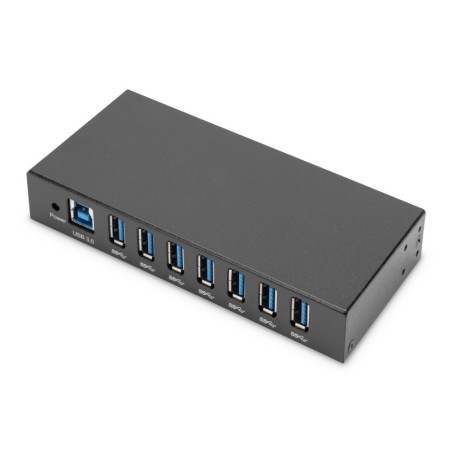 HUB USB 3.0 7 PORTE, INDUSTRIALE IN METALLO CON ALIMENTATORE INSTALLAZIONE DIN RAIL