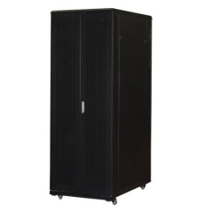 ARMADIO RACK 42U 800X1200 PORTA DOPPIA TRAFORATA CON 2 RIPIANI NERO