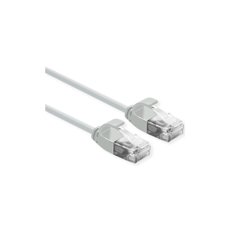ROLINE CAVO DI RETE UTP DATA CENTER PATCHCORD CAT.6A/CLASSE EA, LSOH, SLIM, GRIGIO, 0.3M