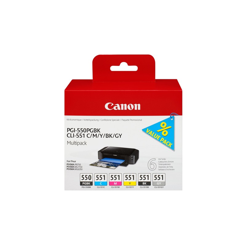CANON CART INK MULTIPACK CLI-551 B/C/M/Y PER MX 925 CANON CART INK MULTIPACK CLI-551 B/C/M/Y PER MX 925