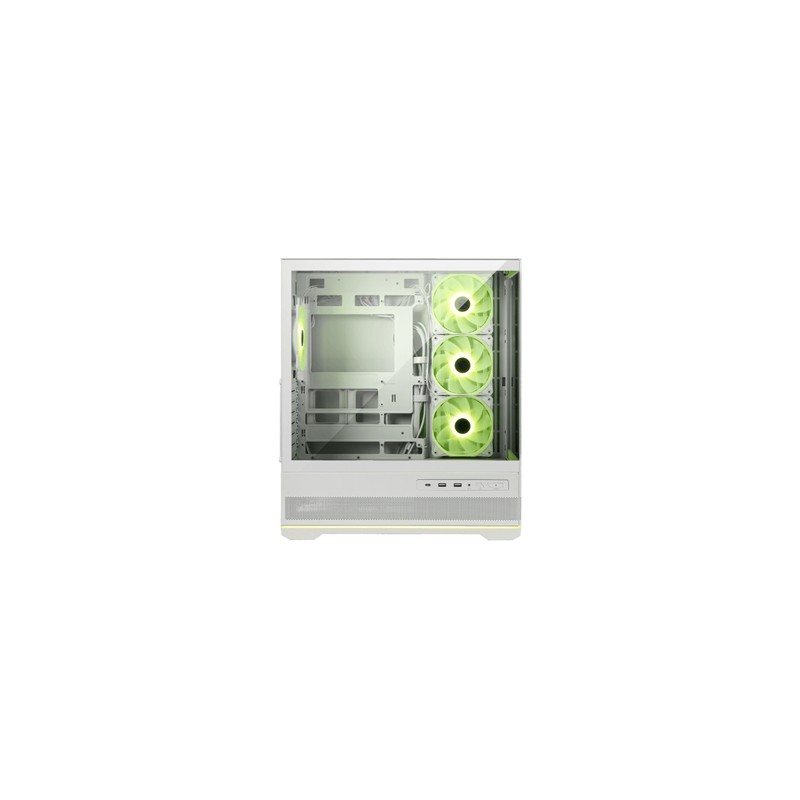 MSI CASE BIANCO, 2 USB, 1 TYPE-C, 3X120MM ARGB REVERSE BLADE FAN, 1X120MM ARGB FAN, ARGB+PWM CONTROL