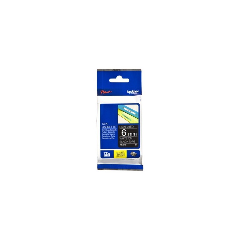 BROTHER NASTRO LAMINATO DA 6 MM (8 M) BIANCO/NERO