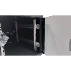 ARMADIO RACK 19" 12 UNITA' (A)700X (L)600 X PROFONDITA' 1000 MM. COLORE NERO PORTA VETRO