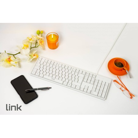 TASTIERA ITALIANA 105 TASTI COLORE BIANCO CONNETTORE USB