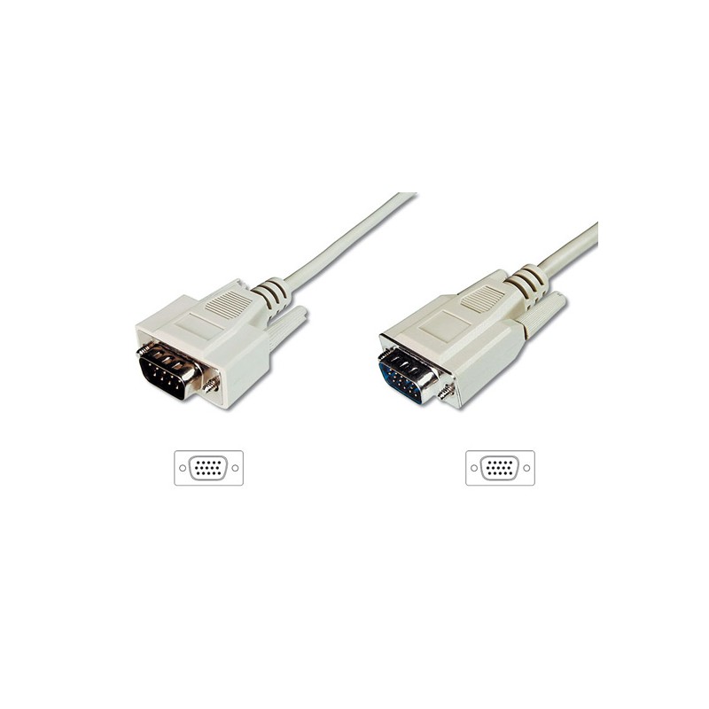 CAVO VIDEO VGA PER MONITOR SCHERMATO MASCHIO/MASCHIO MT.1,8 COLORE BEIGE