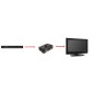 ADATTATORE SCART 21 POLI MASCHIO / 3 X CINCH RCA FEMMINA + 4 POLI SVHS FEMMINA CON SELETTORE