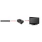 ADATTATORE SCART 21 POLI MASCHIO / 3 X CINCH RCA FEMMINA + 4 POLI SVHS FEMMINA CON SELETTORE