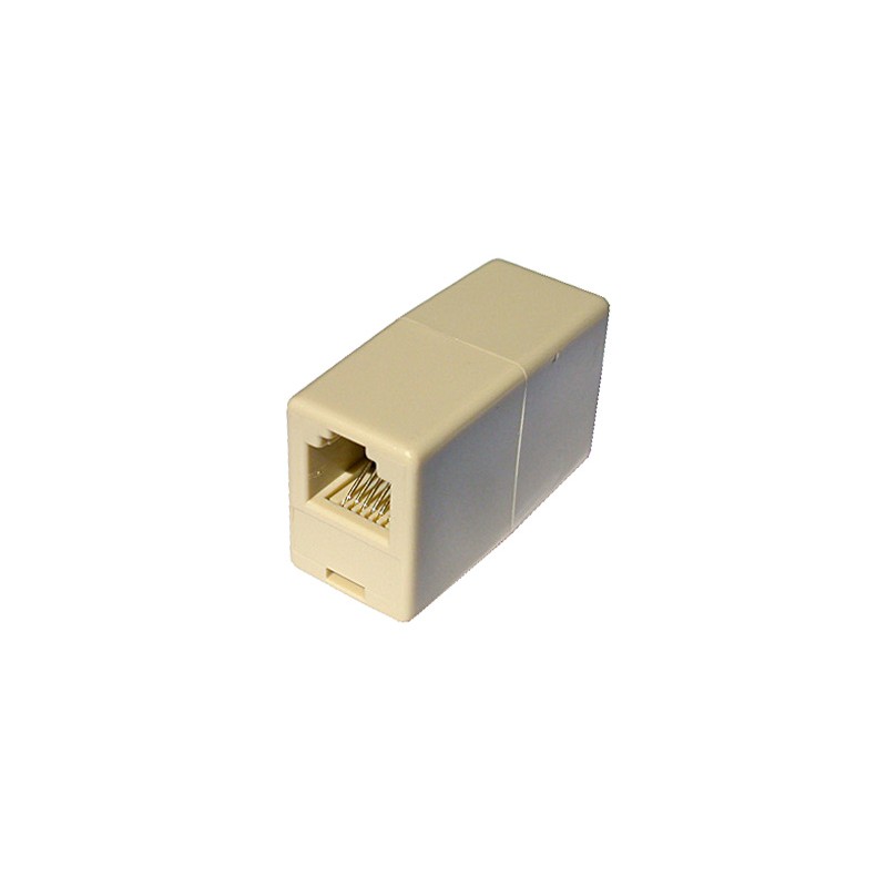 ACCOPPIATORE TELEFONICO 2 CONNETTORI RJ11 - 6P4C FEMMINA/FEMMINA COLORE BIANCO