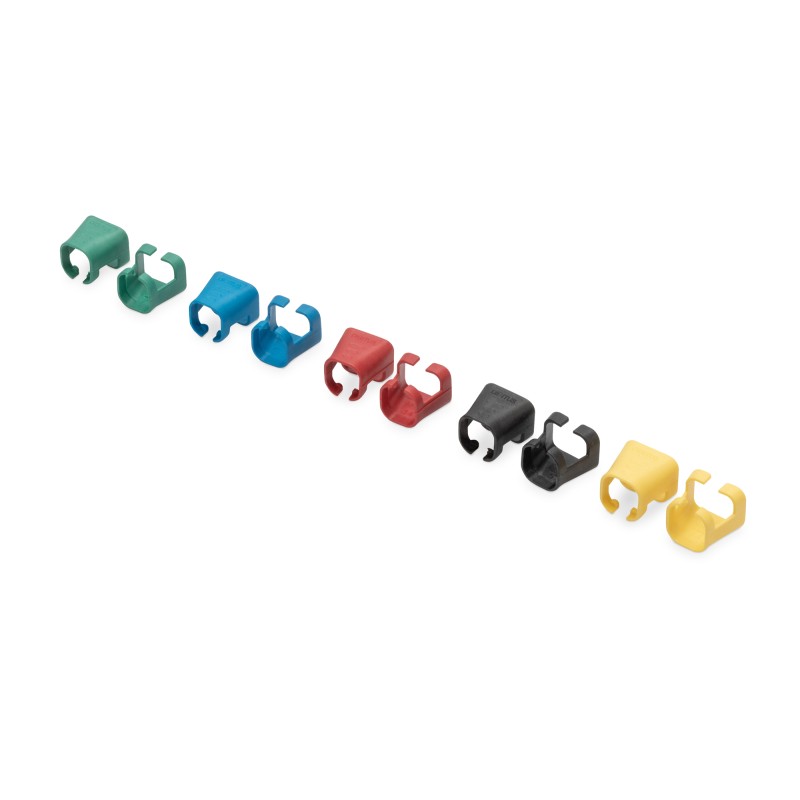 DIGITUS CONFEZIONE 100 PEZZI CLIP COLORATE PER CAVI DI RETE - COLORI MISTI BLU VERDE NERO GIALLO ROSSO