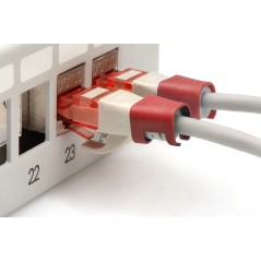 DIGITUS CONFEZIONE 100 PEZZI CLIP COLORATE PER CAVI DI RETE - ROSSO