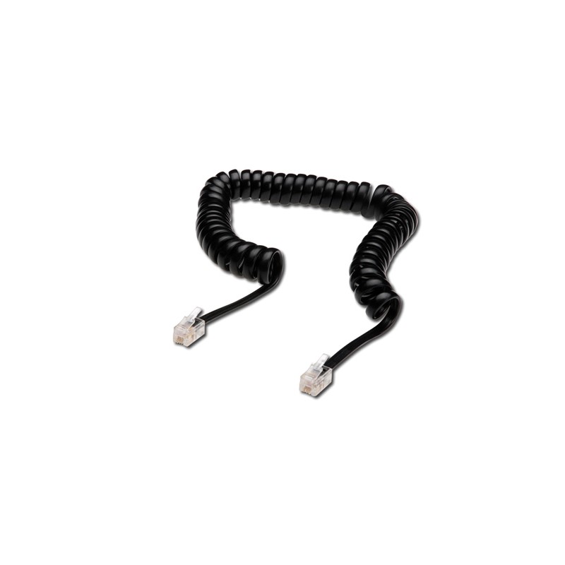 CAVO DI CONNESSIONE PER CORNETTA TELEFONICA A SPIRALE MT 4 (CM 60) COLORE NERO