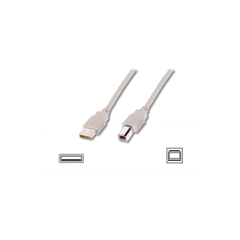 CAVO USB 2.0 CONNETTORI A-B, LUNGHEZZA MT. 3 COLORE GRIGIO CHIARO