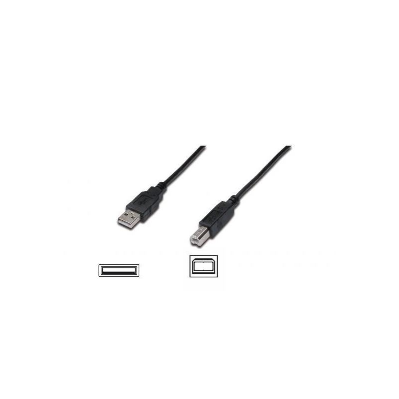 CAVO USB 2.0 CONNETTORI A-B, LUNGHEZZA MT. 3 COLORE NERO