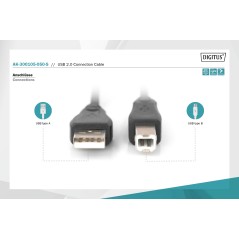 DIGITUS CAVO DI COLLEGAMENTO USB 2.0 MT 5 COLORE NERO