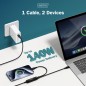 DIGITUS CAVO DI RICARICA USB-C 2IN1, 140 W, 1,8 MT