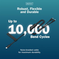 DIGITUS CAVO DI RICARICA USB-C 2IN1, 140 W, 1,8 MT