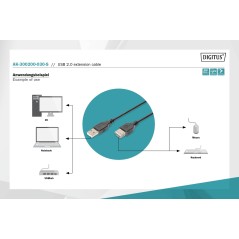CAVO PROLUNGA USB 2.0 MASCHIO-FEMMINA MT 3 NERO DIGITUS
