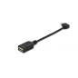 CAVO ADATTATORE USB 2.0 OTG, CONNETTORI MICRO USB B MASCHIO - USB A FEMMINA, 15 CM CON CONNETTORE 90 GRADI