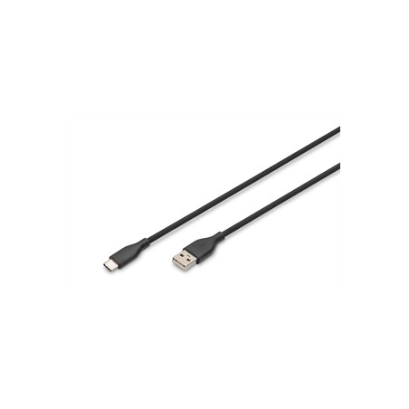 CAVO RICARICA GUAINA SILICONE USB-A / USB-C 0,5M, USB 2.0, 60W, NERO