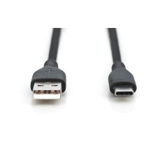 CAVO RICARICA GUAINA SILICONE USB-A / USB-C 1M, USB 2.0, 60W, NERO