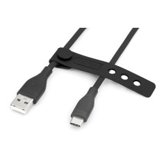 CAVO RICARICA GUAINA SILICONE USB-A / USB-C 1M, USB 2.0, 60W, NERO