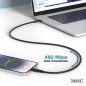 CAVO RICARICA GUAINA SILICONE USB-C / USB-C 0,5M, USB 2.0, 60W, NERO