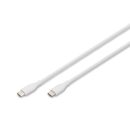 CAVO RICARICA GUAINA SILICONE USB-C / USB-C 0,5M, USB 2.0, 60W, BIANCO