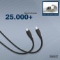 CAVO RICARICA GUAINA SILICONE USB-C / USB-C 1M, USB 2.0, 60W, NERO