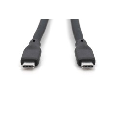 CAVO GUAINA SILICONE USB-C / USB-C 0.5M, USB 3.2 GEN2, 10G, 4K, 100W, NERO