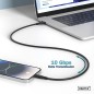 CAVO GUAINA SILICONE USB-C / USB-C 0.5M, USB 3.2 GEN2, 10G, 4K, 100W, NERO