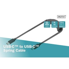 DIGITUS CAVO A SPIRALE USB 2.0 - DA USB - C A USB - C MT 1