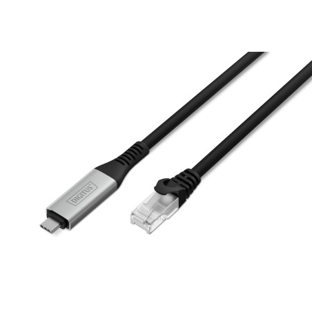 DIGITUS USB-C 3.2 GEN1 - CAVO ETHERNET RJ45, 1GBIT/S, 5 MT. COLORE NERO