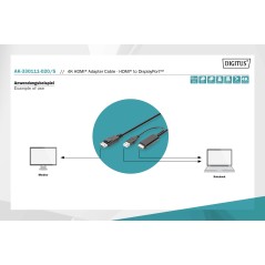 DIGITUS CAVO ADATTATORE DA 4K HDMI - DA HDMI A DISPLAYPORT MT 2