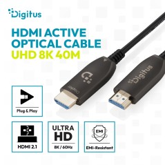CAVO IBRIDO IN FIBRA OTTICA HDMI AOC, UHD 8K, 40 MT