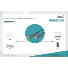 DIGITUS CAVO IN FIBRA OTTICA IBRIDO 4K - HDMI® AOC CONNETTORE RIMOVIBILE MT 20