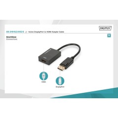 ADATTATORE ATTIVO DISPLAYPORT MASCHIO - HDMI FEMMINA