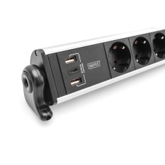DIGITUS PRESA MULTIPLA OFFICE A 6 POSTI CON 3 PORTE USB