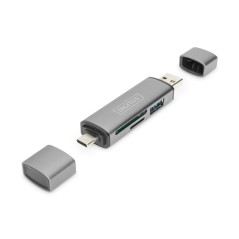 COMBO CARD READER HUB (USB-C+USB 3.0) 1X SD, 1X MICROSD, 1X USB 3.0, GRIGIO