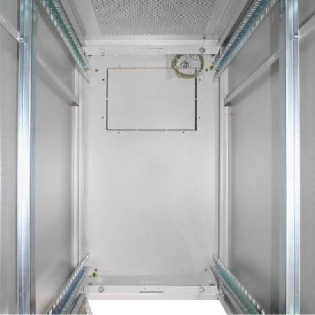ARMADIO 26 UNITÀ 19" PER RETI E SERVER MISURE (A)1299 X (L)600 X (P)1000 MM. COLORE GRIGIO CHIARO PORTA TRAFORATA