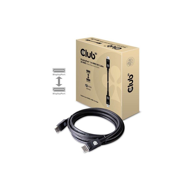 CLUB3D DISPLAYPORT 1.4 HBR3 CABLE MALE / MALE 3 METERS /9.84FT