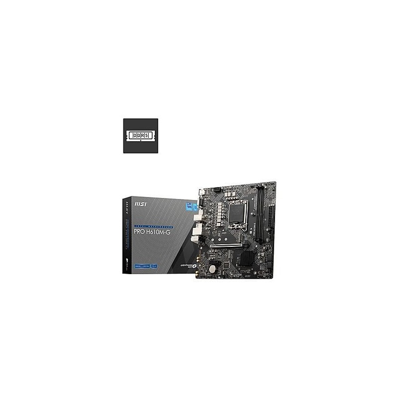 MSI MB H610, PRO H610M-G DDR5, LGA 1700, 2DDR5,1PCI-Ex16,1PCI-Ex1,2M.2, 4SATA3 MSI MB H610, PRO H610M-G DDR5, LGA 1700, 2DDR5,1PCI-Ex16,1PCI-Ex1,2M.2, 4SATA3