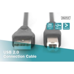 DIGITUS CAVO DI COLLEGAMENTO USB 2.0 MT 3 COLORE NERO