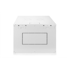 ARMADIO RACK 19" 7 UNITA' DA MURO (A)416 X (L)600 X PROFONDITA' 600 MM. COLORE GRIGIO PORTA VETRO